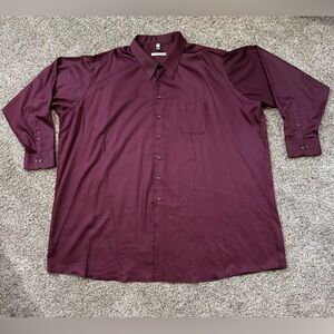 Geoffrey Beene - Men’s Button Down Dress Shirt - Maroon (Size: 22-37/38)